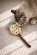 Pineapple catnip toy for cats with soft fabric exterior